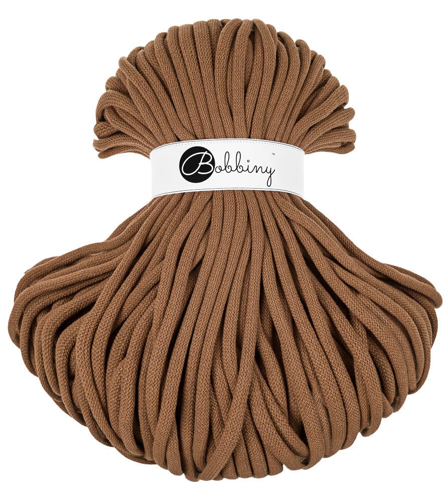 Bobbiny Braided Cord, "Caramel" 3mm, 5mm, 9mm (108 yards/100m) - BasketsandBlanketsNJ