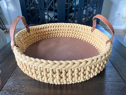 Handmade coffee table tray, chunky crochet tray, crochet coffee table tray - BasketsandBlanketsNJ