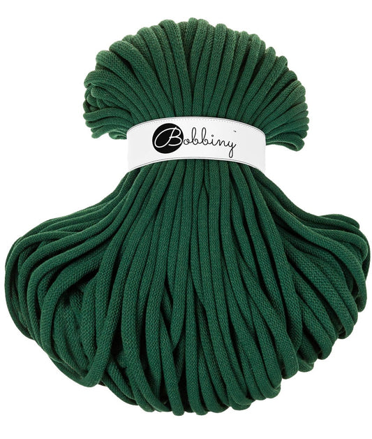 Bobbiny Braided Cord, "Pine Green" 3mm, 5mm, 9mm (108 yards/100m) - BasketsandBlanketsNJ