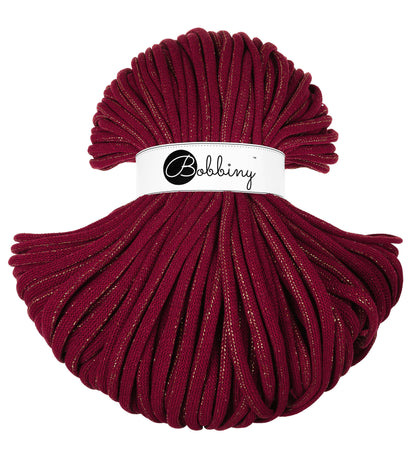 Bobbiny Braided Cord, "Golden Wine Red" 3mm, 5mm, 9mm (108 yards/100m) - BasketsandBlanketsNJ